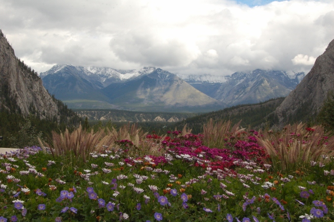 garden of the Fairmont Banff Springs Lodge, Banff, Alberta